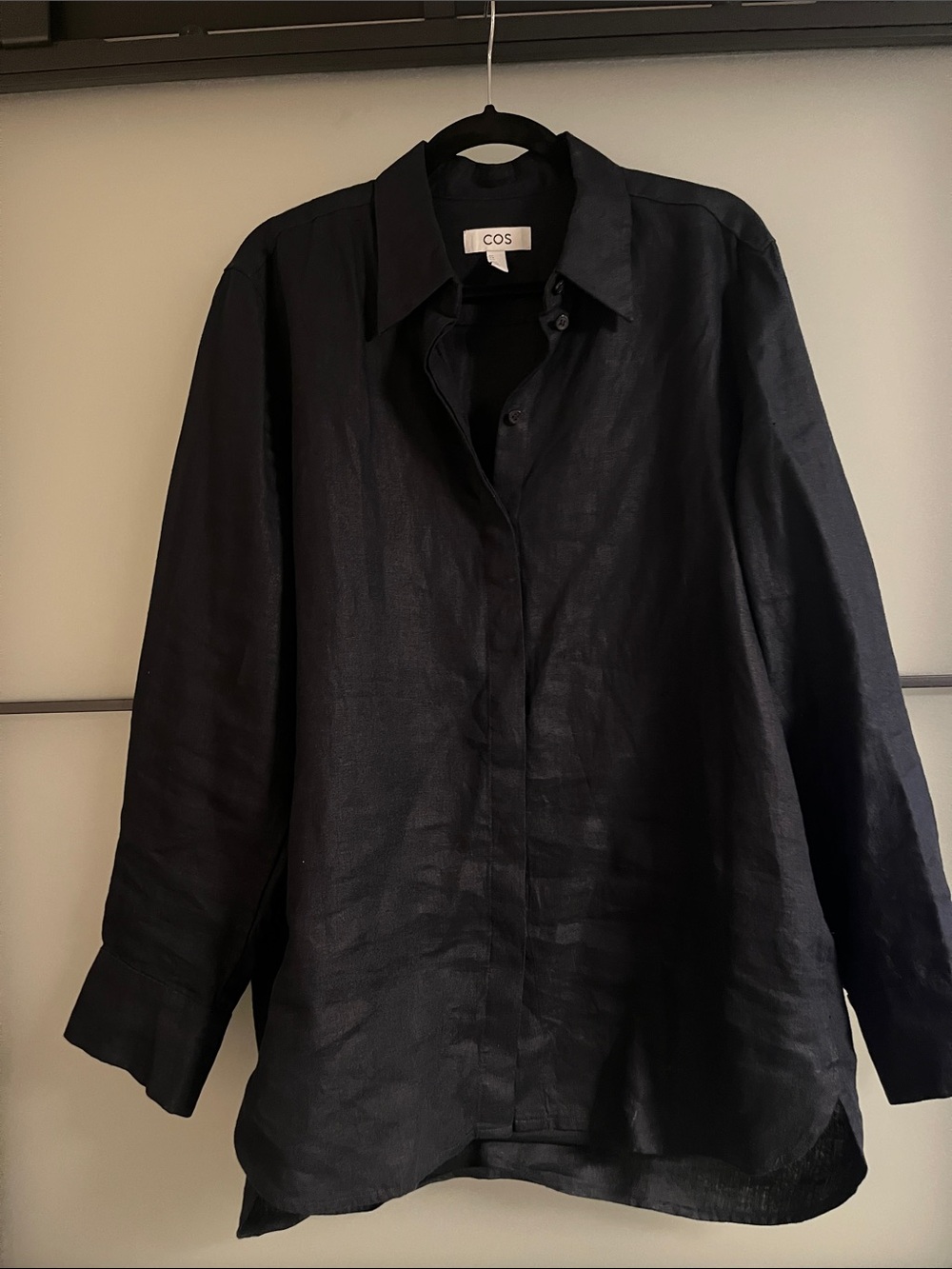 COS NWOT Navy Linen Button-Down Shirt